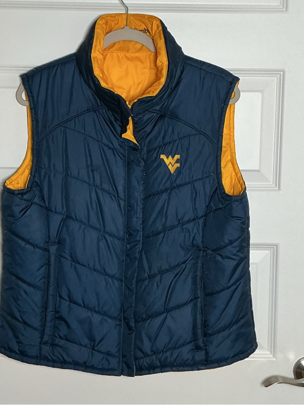 Columbia Navy & Gold Quilted Puffer Vest with WV Logo XL